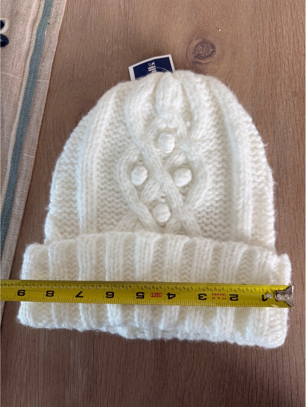 Aerie White Cable Knit Beanie Hat Size OS